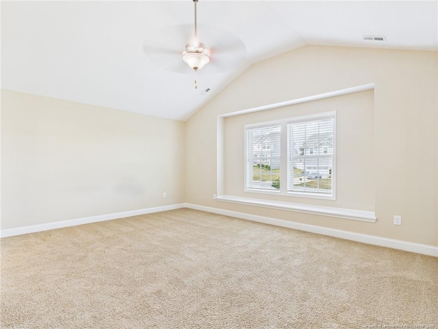 448 Pittfield Run, Cameron, NC 28326 - bonus room featuring vaulted ceiling, carpet flooring, and ceiling fan