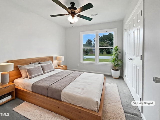 1628 Winnabow Dr, Fayetteville, NC 28304 - bedroom with carpet, a closet, and ceiling fan