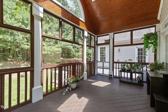 430 Beechwood Trl, Henderson, NC 27536 - unfurnished sunroom featuring lofted ceiling