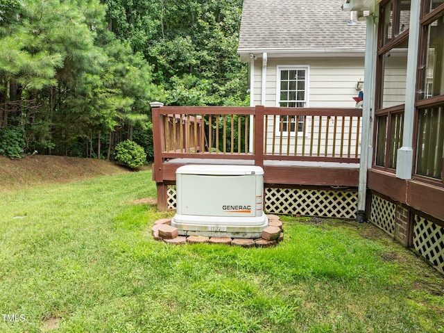430 Beechwood Trl, Henderson, NC 27536 - view of green lawn with a deck