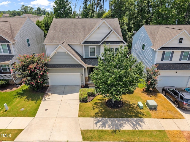 111 Court Jester Way, Morrisville, NC 27560 - craftsman inspired home with concrete driveway, a shingled roof, and a front lawn
