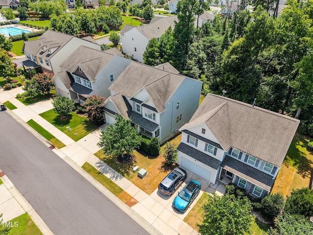 111 Court Jester Way, Morrisville, NC 27560 - aerial perspective of suburban area featuring a pool