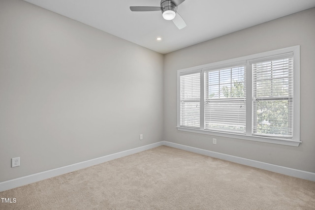 111 Court Jester Way, Morrisville, NC 27560 - empty room with light colored carpet, ceiling fan, and recessed lighting