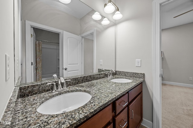 111 Court Jester Way, Morrisville, NC 27560 - bathroom featuring double vanity and baseboards