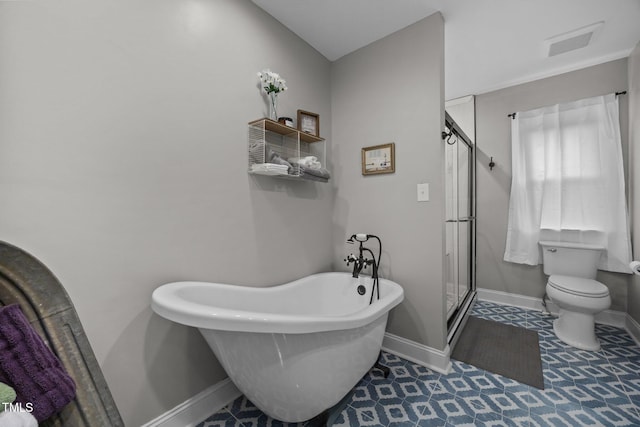1128 Old Stage Rd S, Erwin, NC 28339 - bathroom with a soaking tub, a shower stall, and tile patterned floors