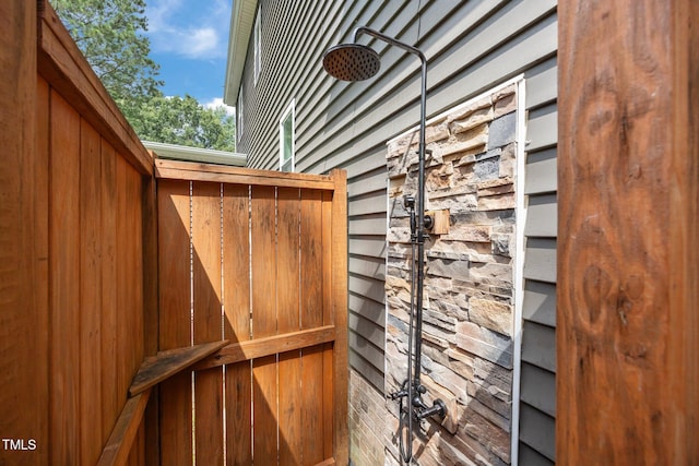 1128 Old Stage Rd S, Erwin, NC 28339 - detailed view of a tile shower