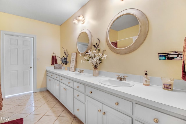 4904 Pebble Beach Cir N, Wilson, NC 27896 - bathroom with double vanity and tile patterned flooring