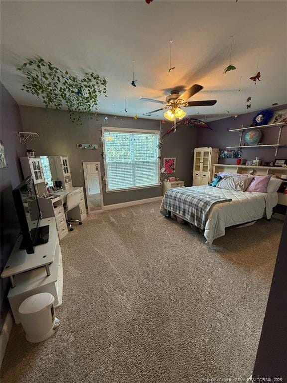 5724 Avera Ln, Holly Springs, NC 27540 - bedroom featuring carpet and ceiling fan