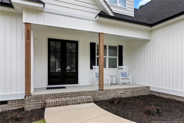 232 Captain Hbr, Sanford, NC 27332 - property entrance featuring a porch and roof with shingles