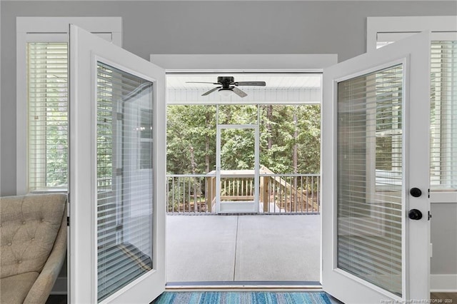 232 Captain Hbr, Sanford, NC 27332 - doorway featuring ceiling fan and healthy amount of natural light