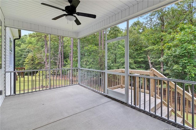 232 Captain Hbr, Sanford, NC 27332 - unfurnished sunroom with ceiling fan