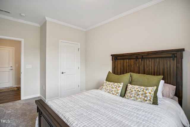 4805 Ozark St, Fuquay Varina, NC 27526 - bedroom with ornamental molding and carpet flooring