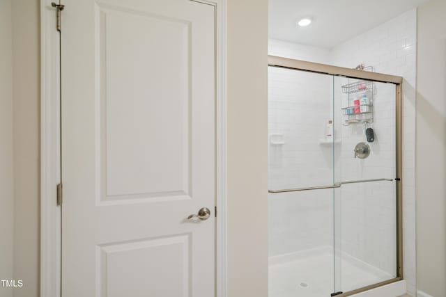 4805 Ozark St, Fuquay Varina, NC 27526 - full bath with a shower stall and recessed lighting