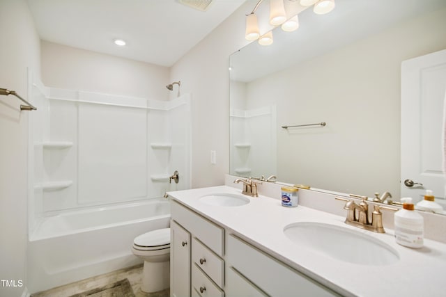 4805 Ozark St, Fuquay Varina, NC 27526 - bathroom featuring double vanity and shower / tub combination