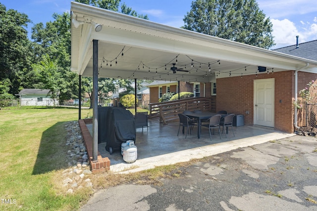 5203 Shady Bluff St, Durham, NC 27704 - view of patio / terrace with a ceiling fan