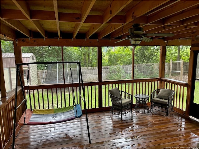 6622 Vaughn Rd, Fayetteville, NC 28304 - sunroom featuring a ceiling fan