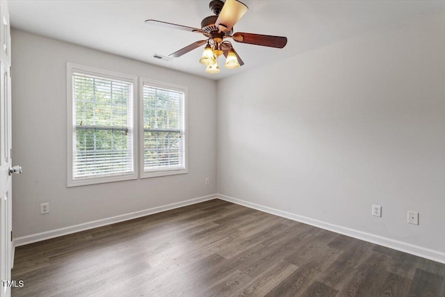 1643 Southcross St, Fuquay Varina, NC 27526 - unfurnished room featuring dark wood finished floors and ceiling fan