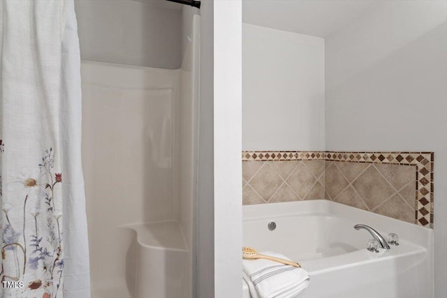 1643 Southcross St, Fuquay Varina, NC 27526 - bathroom featuring a bath and a shower with curtain