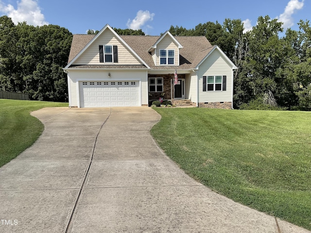 1034 Snapdragon Dr, Wake Forest, NC 27587 - view of front facade featuring crawl space, driveway, a front lawn, and a shingled roof