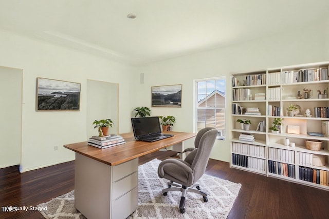 90 Miry Creek Ln, Clinton, NC 28328 - office area with dark wood finished floors