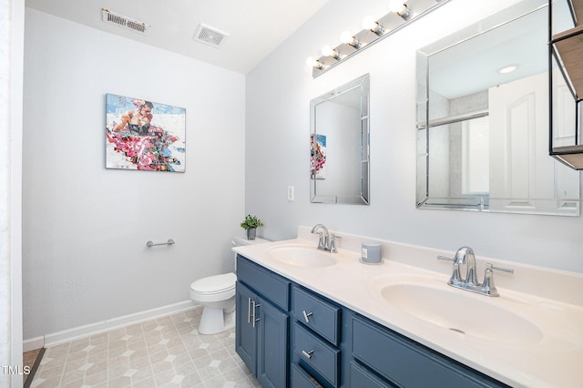 2486 Ingleside Dr, High Point, NC 27265 - bathroom with double vanity and a shower with shower door