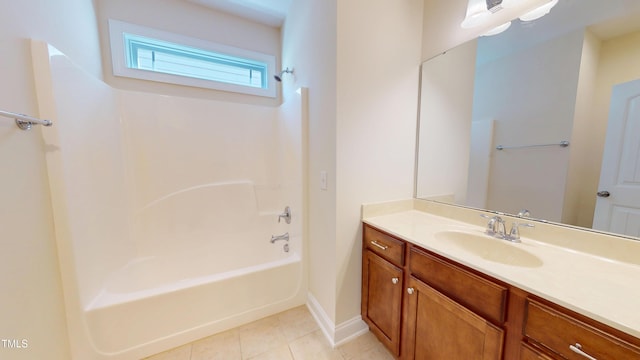 1524 Lily Creek Dr, Cary, NC 27518 - full bathroom featuring vanity, tub / shower combination, and tile patterned flooring