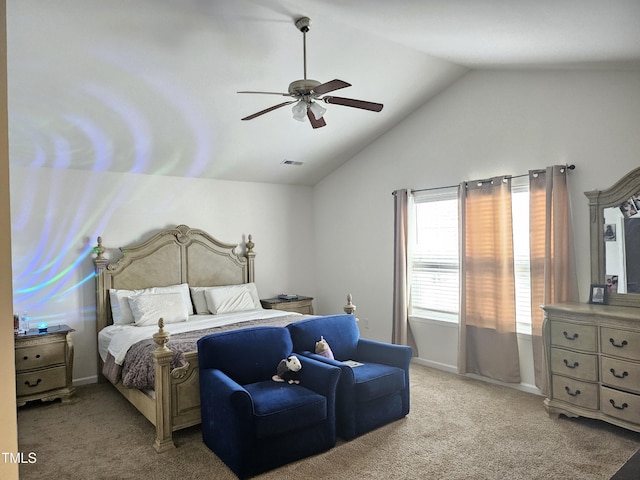 1303 Salters St, Burlington, NC 27215 - carpeted bedroom with lofted ceiling and ceiling fan