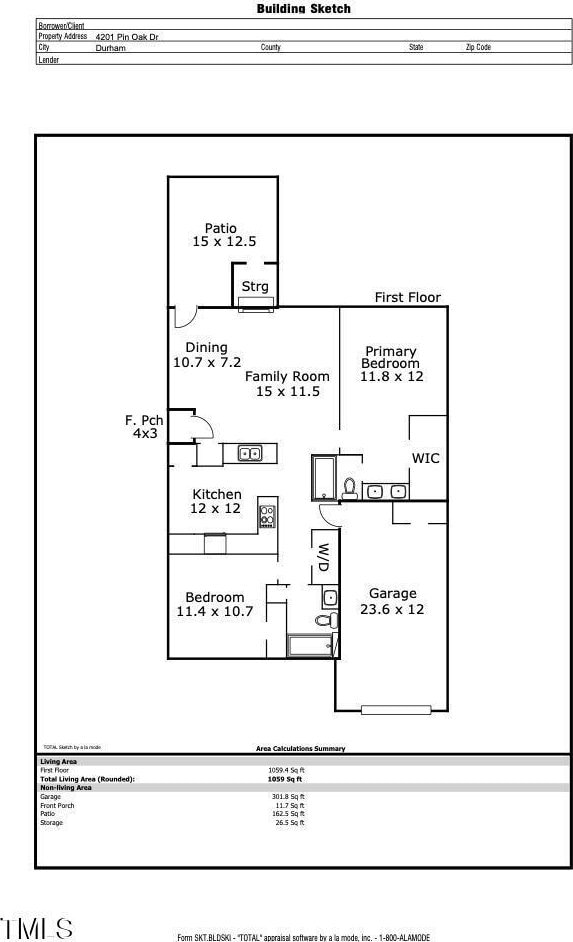 4201 Pin Oak Dr, Durham, NC 27707 - view of room layout