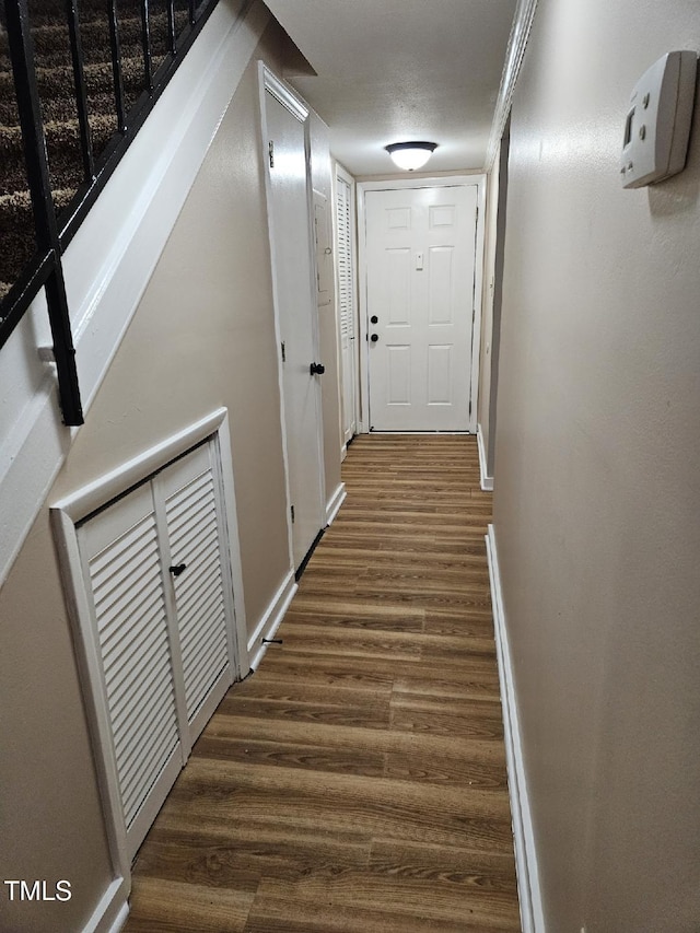 7030 Longstreet Dr Unit A, Raleigh, NC 27615 - hall with wood finished floors and baseboards