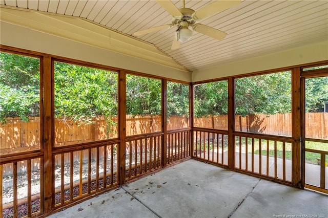 297 Colonist Pl, Cameron, NC 28326 - unfurnished sunroom with ceiling fan and vaulted ceiling