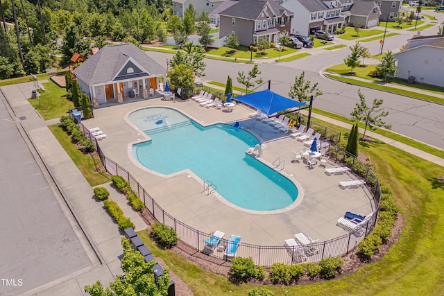 130 Holly Berry Ln, Durham, NC 27703 - community pool featuring a residential view and a patio