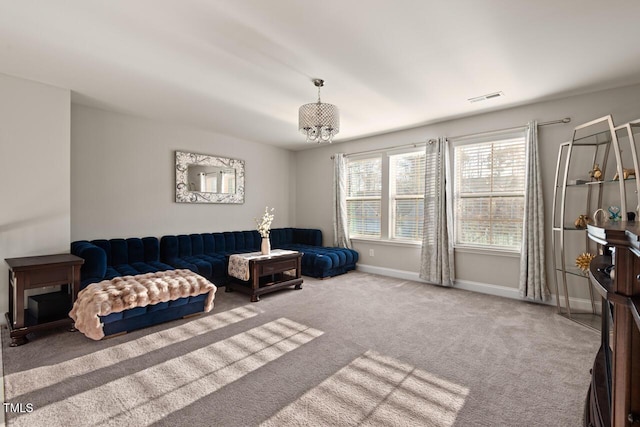 27 Needham Ln, Clayton, NC 27527 - sitting room with carpet and a chandelier