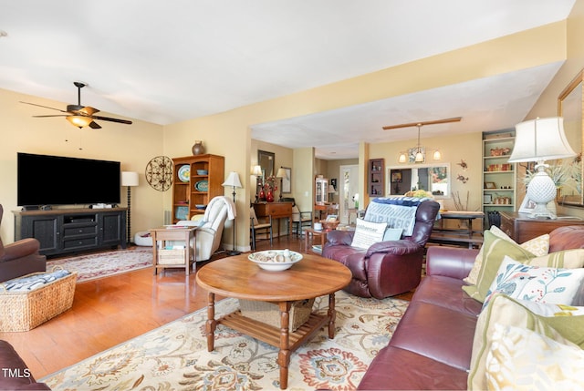 7 Weybridge Pl, Chapel Hill, NC 27517 - living area featuring ceiling fan, wood finished floors, and lofted ceiling