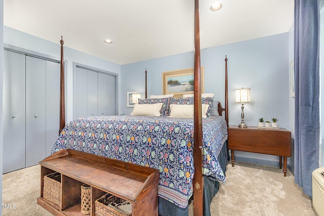 7 Weybridge Pl, Chapel Hill, NC 27517 - carpeted bedroom featuring two closets and recessed lighting