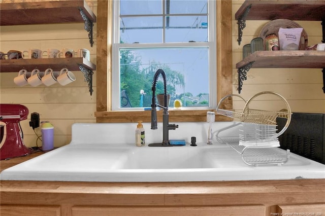 1203 Simpson St, Fayetteville, NC 28305 - kitchen view of open shelves and a sink