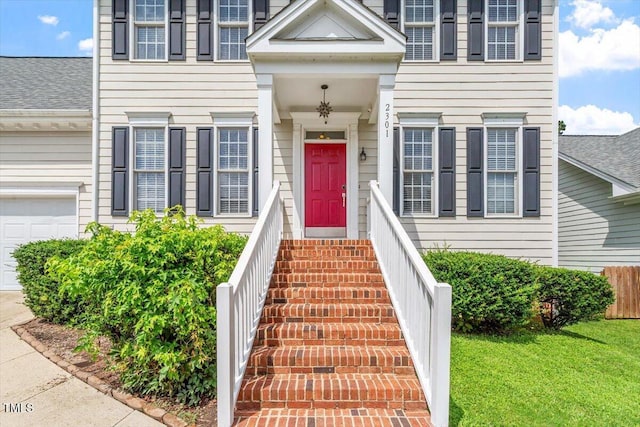 2301 Laurel Valley Way, Raleigh, NC 27604 - view of exterior entry with a garage