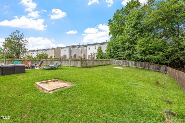 2301 Laurel Valley Way, Raleigh, NC 27604 - fenced backyard with an outdoor living space and a residential view