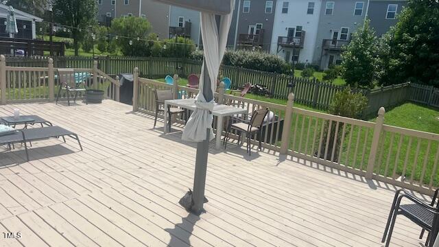 2301 Laurel Valley Way, Raleigh, NC 27604 - wooden terrace with outdoor dining area