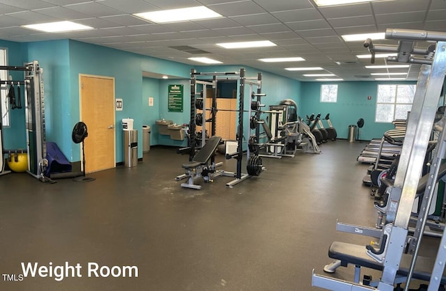 2301 Laurel Valley Way, Raleigh, NC 27604 - gym featuring a drop ceiling