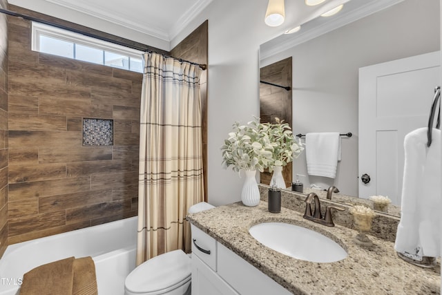 3329 Donlin Dr, Wake Forest, NC 27587 - bathroom featuring vanity, ornamental molding, and shower / tub combo