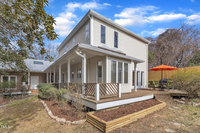 206 Spring Ln, Chapel Hill, NC 27514 - back of property featuring a porch