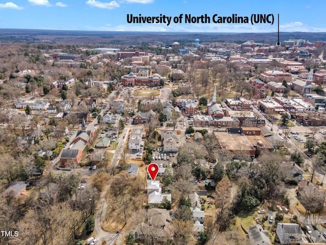206 Spring Ln, Chapel Hill, NC 27514 - aerial view of property's location with nearby suburban area