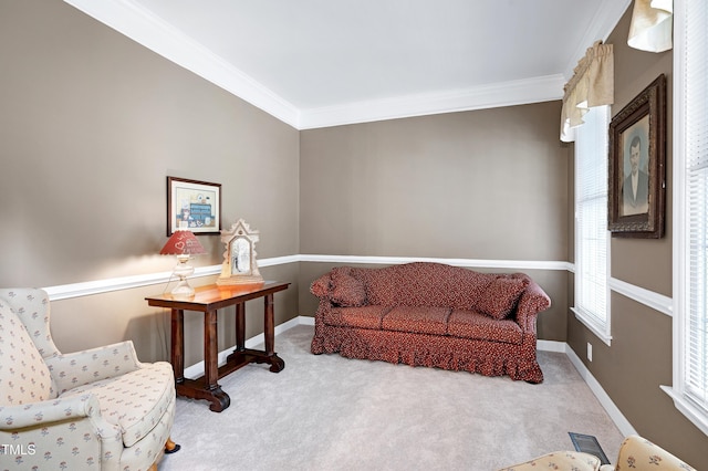 102 Whitlock Ln, Cary, NC 27513 - living area featuring crown molding and carpet floors