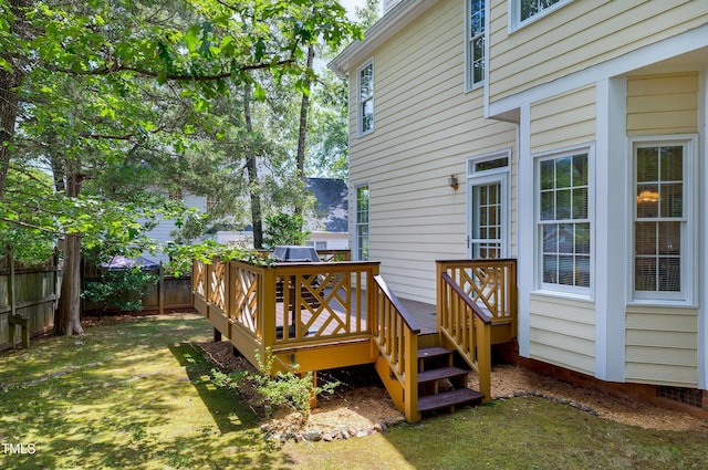 102 Whitlock Ln, Cary, NC 27513 - wooden deck featuring a fenced backyard