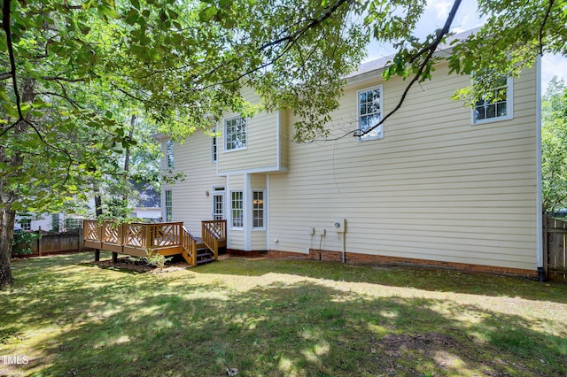 102 Whitlock Ln, Cary, NC 27513 - back of house featuring a wooden deck