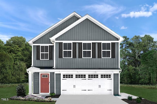 525 Camero Rift Trl, Wendell, NC 27591 - view of front of house with a garage, a front yard, and concrete driveway