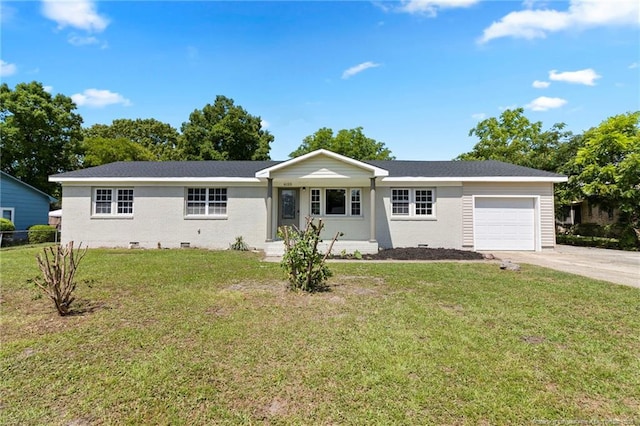 6123 Malvern Cir, Fayetteville, NC 28314 - single story home featuring a garage, crawl space, concrete driveway, a front lawn, and brick siding