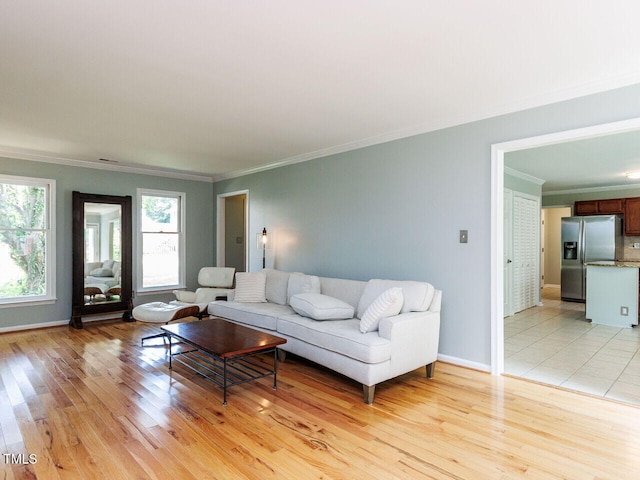 3525 Lytham Pl, Raleigh, NC 27604 - living area with ornamental molding and light wood-type flooring