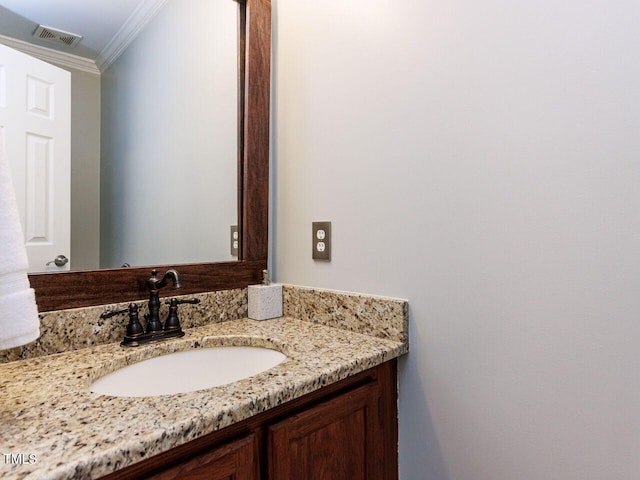 3525 Lytham Pl, Raleigh, NC 27604 - bathroom with crown molding and vanity