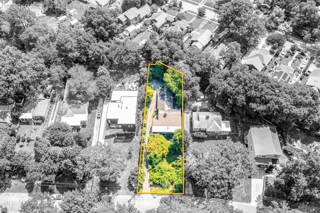 1228 Marshall St, Raleigh, NC 27604 - aerial view of residential area featuring property boundaries highlighted